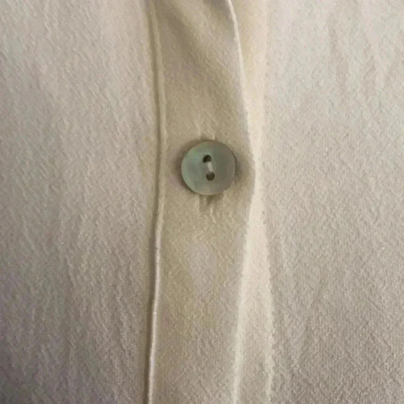 J Jill white rayon button up blouse - Picture 3 of 9